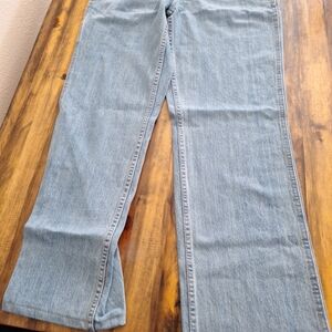 Lands' End Men's Traditional Fit Straight Leg 5 Pocket Denim Jeans Blue 35x42